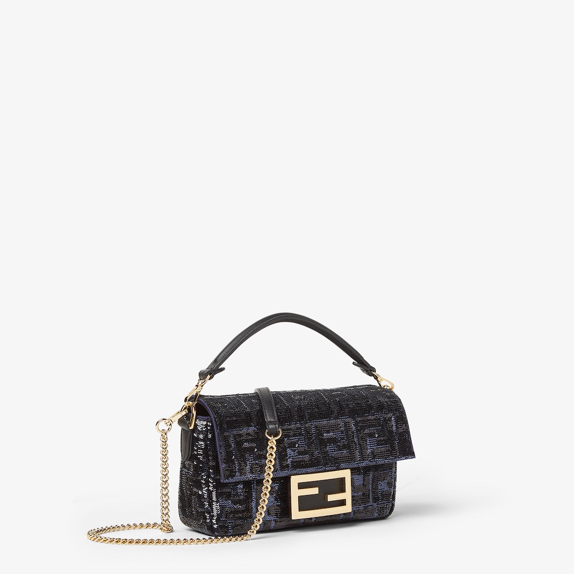 FENDI Baguette® Mini Blue and black FF sequin bag - Image 6